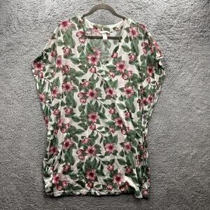 H & M Large Floral Coverup Sundress‎ Matching Belt Summer Beach Pool EUC